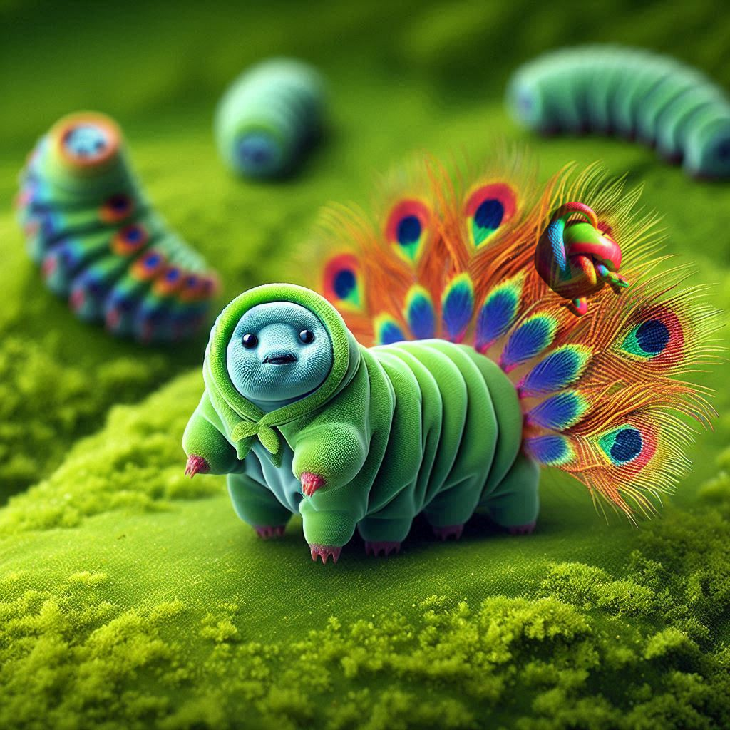 sticking a peacocks tale on a tardigrade