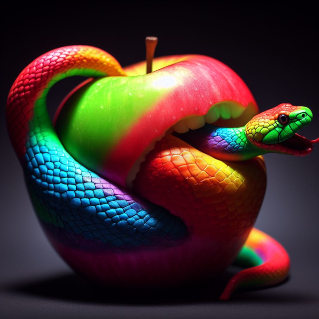 apple bites the rainbow serpent © 2023 meika loofs samorzewski