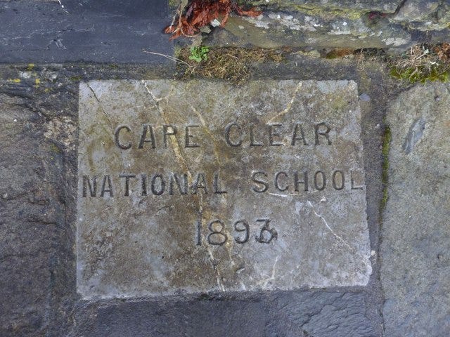 Stone outside the current Heritage Centre, Cape Clear Island © Copyright Lorna Williamson and licensed for reuse under this Creative Commons Licence. via geograph.ie