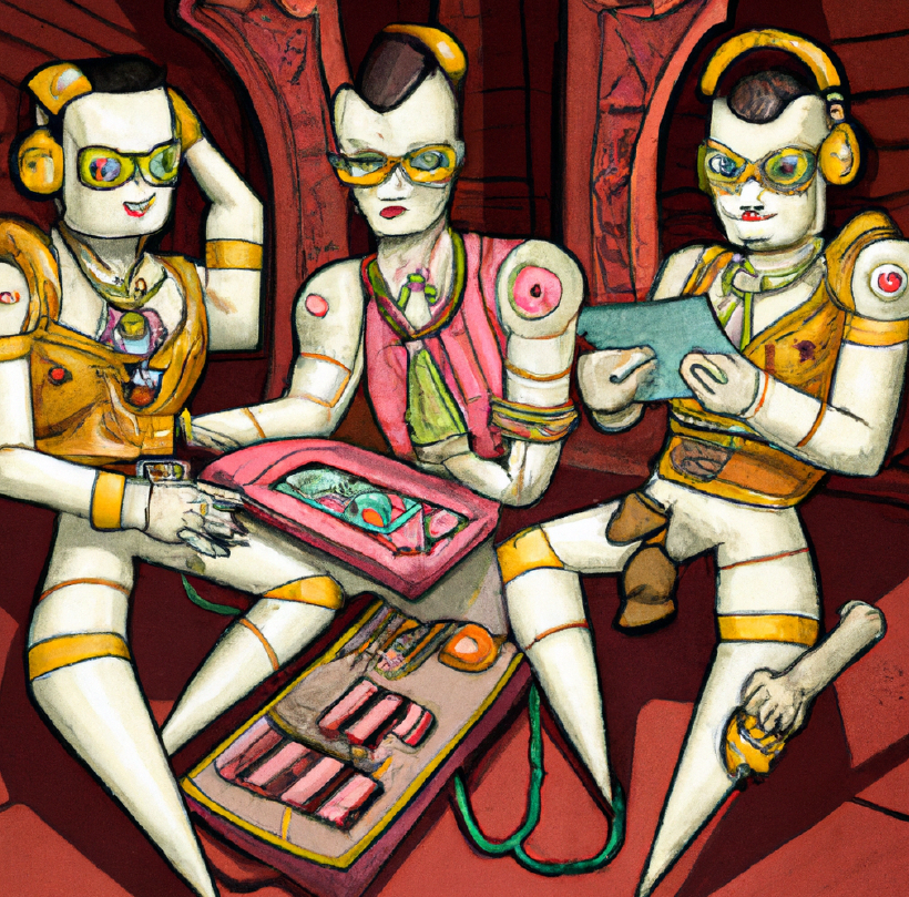 Three unfit cyborgs stream tarot readings from Venus’ labours ©Alex Davern & meika loofs samorzewski 2023